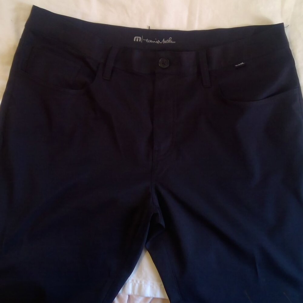 Travis Mathew Mens Pants Black Stretch Performance Golf Casual Size 36 - Picture 3 of 5